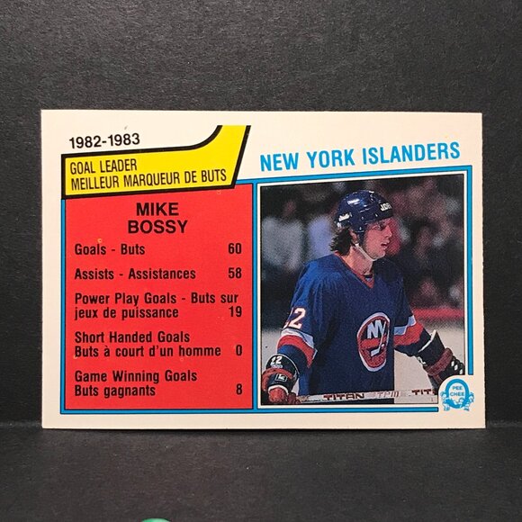 1983-84 O-Pee-Chee hockey OPC #1 - New York Islanders Team Leaders - MIKE BOSSY - Picture 1 of 2